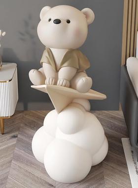 熊客厅大型落地摆件装饰品卡通灯电视柜沙发旁轻奢高级感音响乔迁