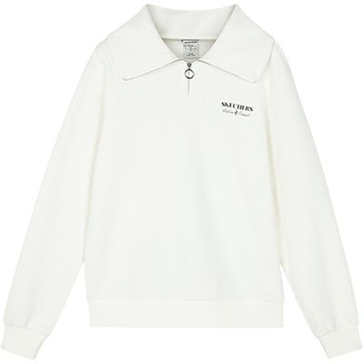 Skechers斯凯奇卫衣雅钻系列女简约时尚翻领针织套头卫衣L423W140