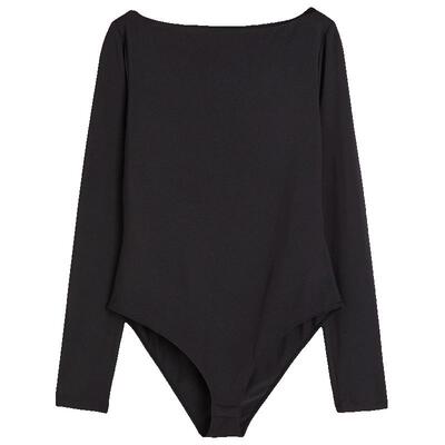 HM女士内衣连体衣春季弹力优雅一字领丁字裤连体衣1216651