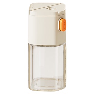 茶花盐罐调料罐控量玻璃厨房定量调味罐防潮密封撒盐瓶两用按压瓶