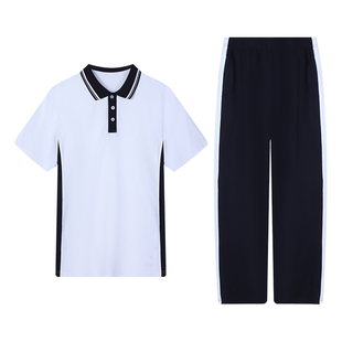 源城区中学生统一校服裤子男女运动服夏季索罗娜短袖上衣长裤套装