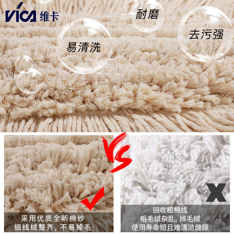 维卡 90CM棉纱保洁尘推酒店工厂大号平板宽长拖把 油拖布车间排拖