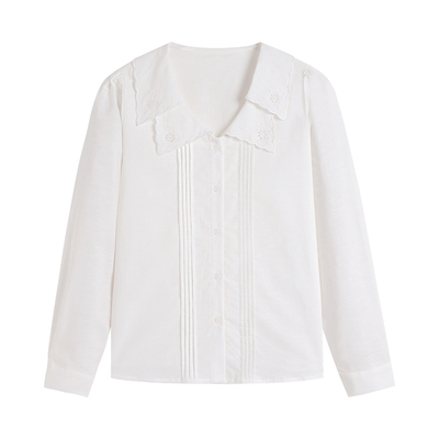 弥古正品白色娃娃领内搭衬衫女
