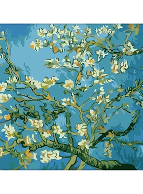 数字油画diy手绘填充杏花-梵高