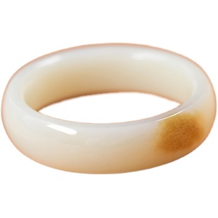 新疆和田玉糖白手镯女一口糖旗舰店保真带证书玉镯