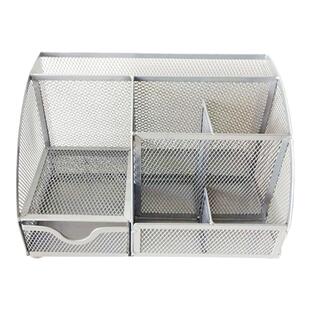 多功能笔架笔筒笔插桌面办公文具收纳盒便签盒票据架置物架带抽屉