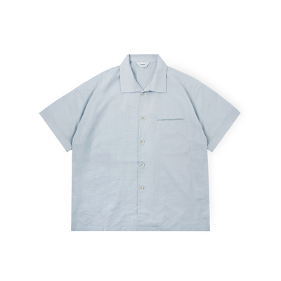 海鸥领垂感混纺宽松衬衫