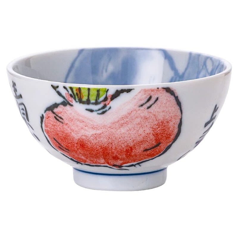 美浓烧日本进口陶瓷饭碗面碗日式和风大碗蔬菜碗可爱小碗红萝卜碗