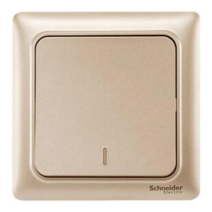 施耐德睿意金色开关插座86型面板家用暗装墙面五孔USB插座多控限