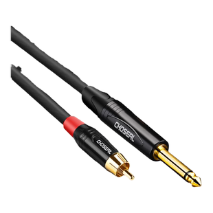 秋叶原发烧级单6.5转单莲花音频线 大二芯6.5转rca莲花1对1AV转6.35调音台功放钢琴拉杆移动音箱连接线