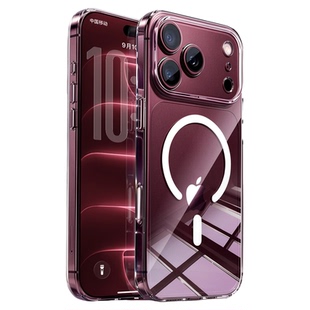 【按键全包】卫适用苹果18promax磁吸手机壳iPhone17pro手机壳新款透明Mag外壳16新品散热镜头防摔保护套