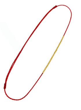 进口加厚18K金0.1mm巨细红绳手链