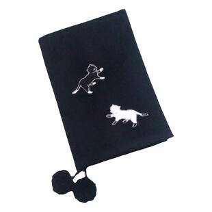 【书衣】夜猫儿。手工布艺刺绣书衣hobo a5a6 可调节手帐书衣定制