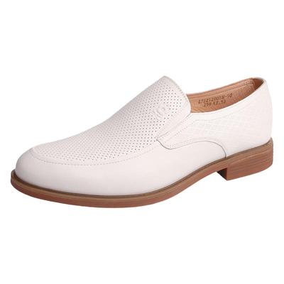 夏季商务风正装镂空白色皮鞋