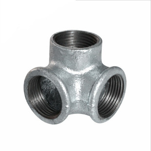 立体三通镀锌四通接头镀锌管连接件六通五通水管接头玛钢晾衣架