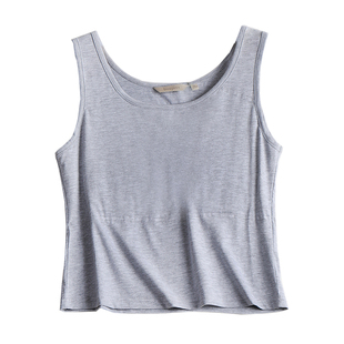 中老年背心式文胸女居家无袖防凸点内衣棉妈妈内搭汗衫