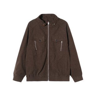 ALLIN 美式肌理感外套男款2025秋冬新款潮牌情侣cleanfit立领夹克