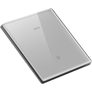 钢化玻璃开关插座面板暗装家用86型墙壁超薄灰色单开双控一开五孔