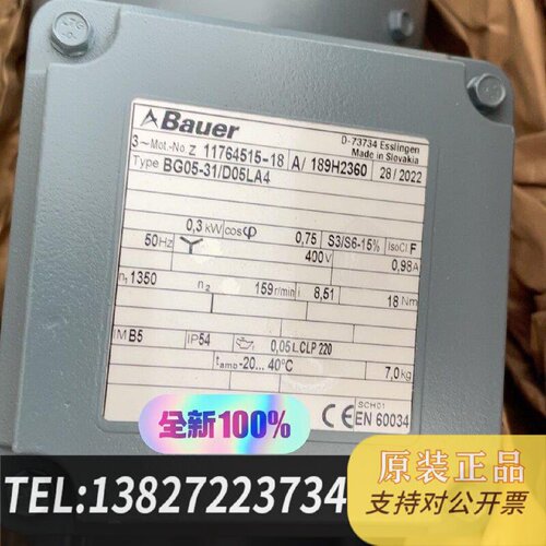 原装正品保尔BAUER减速电机BG0531D05LA4现货议价