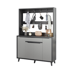 鞋柜家用门口入户玄关大容量储物收纳衣帽挂衣架一体靠墙隔断鞋架