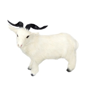 山羊模型仿真山羊摆件吉祥物假羊模型装饰羊玩具毛绒小羊玩偶公仔