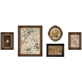 中古风挂画沙发背景墙装饰画客厅复古油画宋式美学2025新款壁画