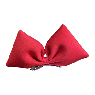 女童红色立体大蝴蝶结发夹卡在逃白雪公主顶夹女孩发饰儿童头箍扣