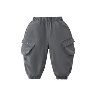 [吸湿速干加绒]齐齐熊男童工装裤秋冬款宝宝裤子儿童冬季保暖长裤