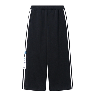 男童春季黑色直筒运动卫裤2026新款学生儿童春秋阔腿宽松百搭裤子