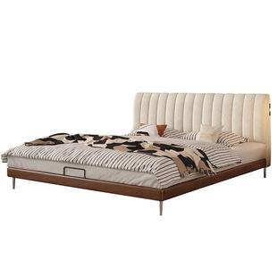 帕沙曼布艺床软包中古风主卧大床1米8双人床实木雪尼尔床1米5复古