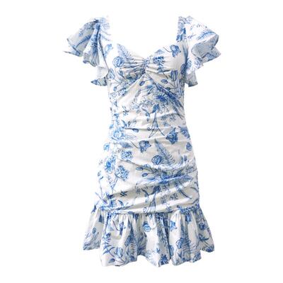 露背MOODXMIURA荷叶边连衣裙