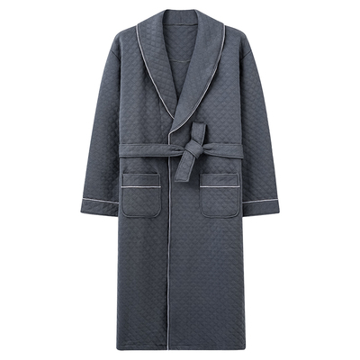 都市丽人男士夹棉睡袍家居服套装