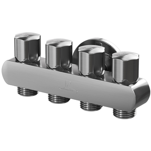 潜水艇一进四出角阀三通分水阀三角阀枪灰色黄铜洗衣机龙头旗舰店