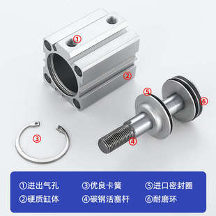 SDA63 外牙薄型气缸 外螺纹