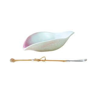 聚器堂水晶釉陶瓷茶荷茶醒投茶器茶铲茶叶形茶则茶勺茶匙茶拨配件