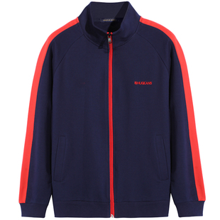 秋季新款青少年卫衣纯棉外套男士宽松大码学生运动潮拉链开衫立领