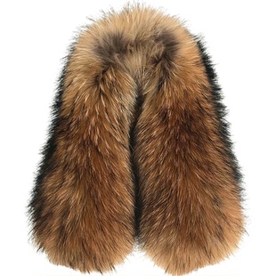 定做咖色超大真毛领子帽条单买貉子羽绒服领子男女士通用毛领