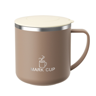 304不锈钢马克杯定制logo刻字茶水分离杯带盖咖啡杯团建聚会杯子