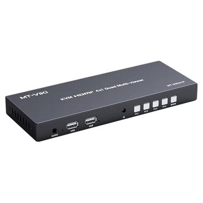 迈拓维矩MT-SW041P HDMI KVM无缝秒切换分屏分割器屏幕画面四进一出4台电脑USB键鼠同步一体机4进1出DNF游戏