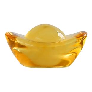 黄水晶元宝摆件小元宝琉璃大号金元宝招财聚宝盆碎石装饰乔迁礼品