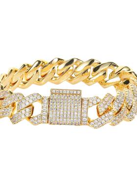 RAPROCK锆石欧美菱形古巴手链