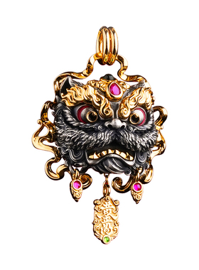 【迦象】醒狮衔瑞佩s925纯银吊坠