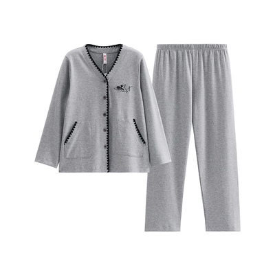 芬腾女士睡衣纯棉抗菌长袖家居服