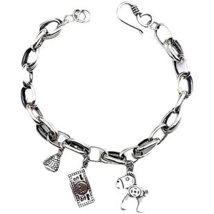 2025新款纯银复古马上有钱手链女ins小众设计小马钱币手串手饰