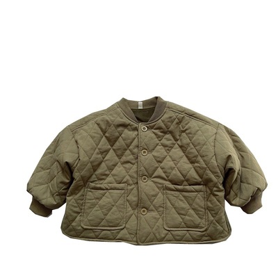 JIUMI儿童冬季加厚菱形格棉衣潮