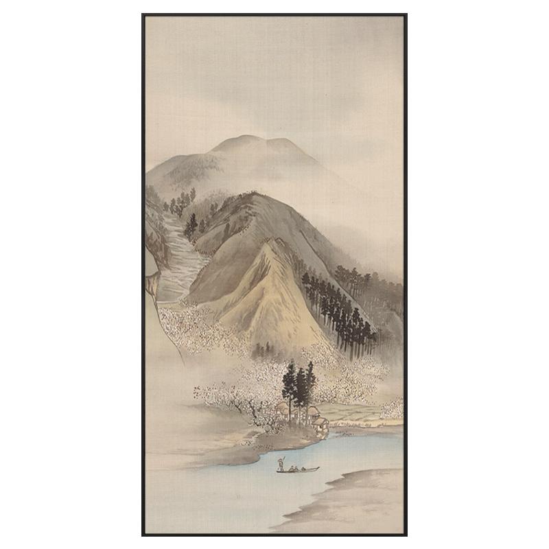 新中式山水玄关装饰画水墨画
