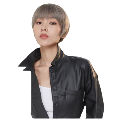 LUCY LEE亚麻灰头套假发短发女全头套直发气质自然蓬松造型全头套