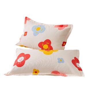 恬梦家纺老粗布枕套纯棉加厚枕头套48 74cm一对全棉枕芯套皮