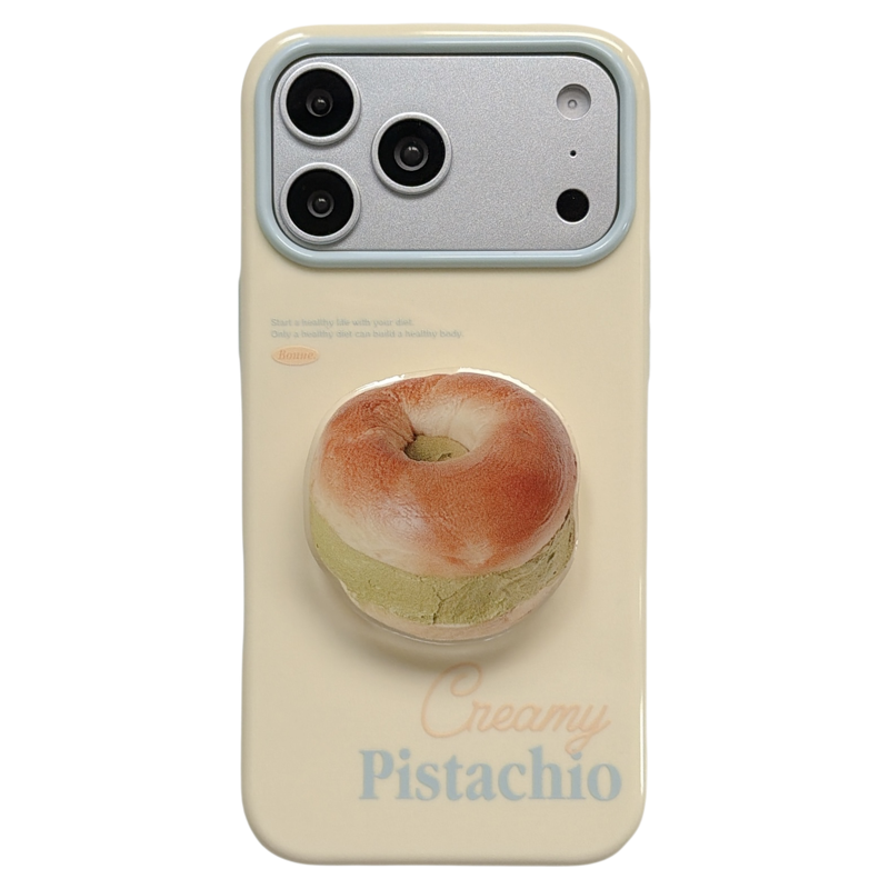 jze小众ins风多巴胺吐司贝果带支架适用苹果17ProMax手机壳iphone16pro新款17女15pro高级感14全包防摔手机套