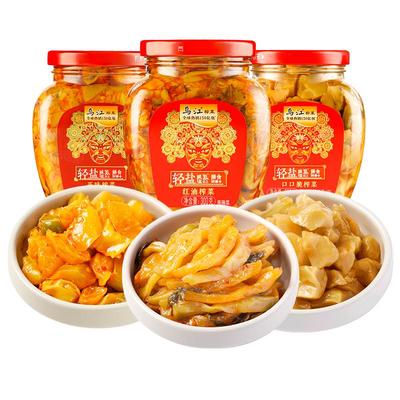 乌江榨菜下饭菜红油榨菜丝即食300g*3瓶装泡菜开味轻盐版脆口咸菜